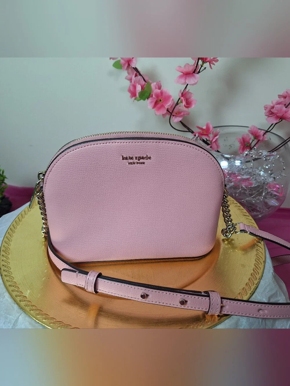 Kate Spade New York Pink Pebbled Leather Crossbody